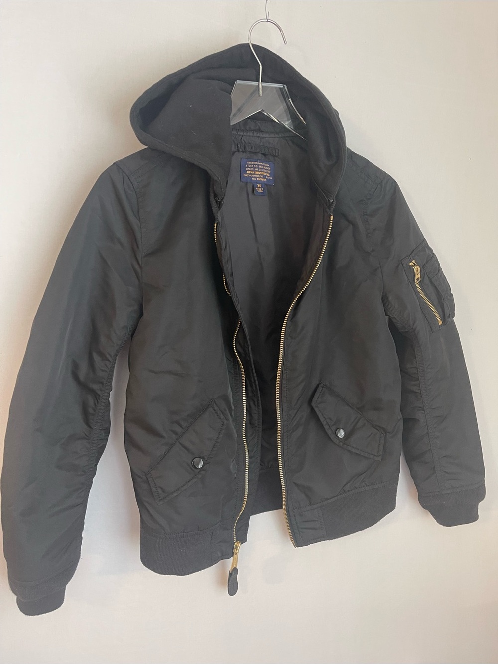 Alpha Industries MA-1 Natus bomber jacket Detachable Hood XS